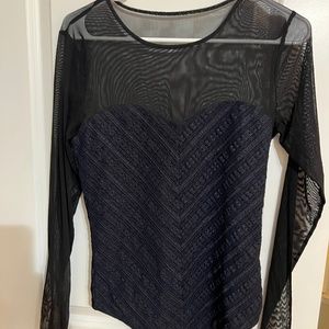 Mesh and lace sweetheart body suit